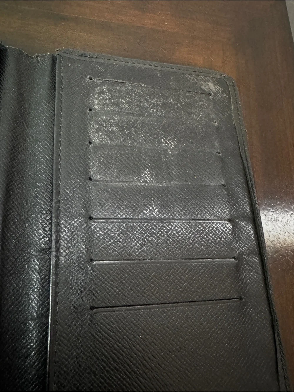 Louis Vuitton Black Taiga Long Wallet